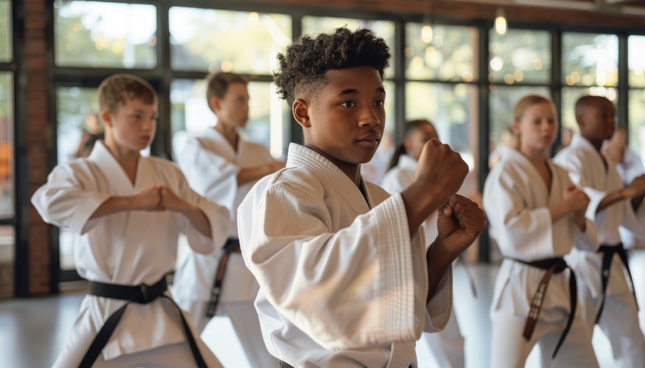 kids at a karate class